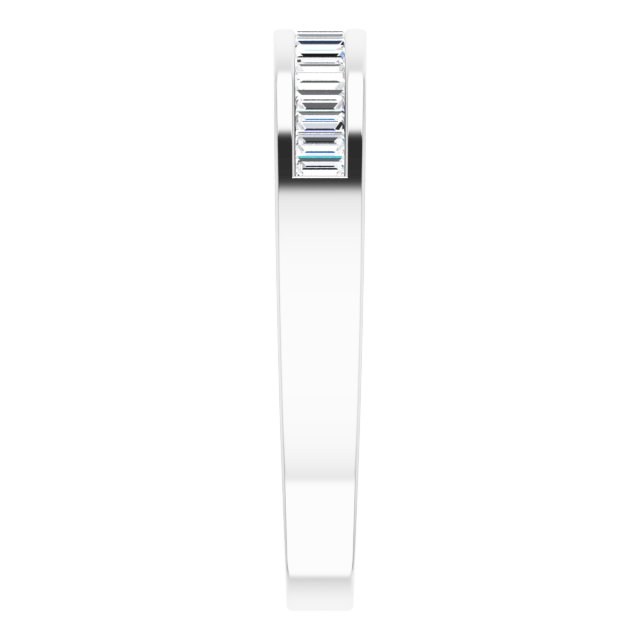 14K Gold Straight Baguette Natural Diamond Channel-Set Baguette Tapered Anniversary Band – 2x1.1 mm Stones - White Gold - view 4