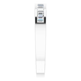 14K Gold Straight Baguette Natural Diamond Channel-Set Baguette Tapered Anniversary Band – 2x1.1 mm Stones - White Gold - view 4