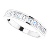 14K Gold Straight Baguette Natural Diamond Channel-Set Anniversary Band – 2.4x1.2 mm Stones - White Gold - view 5