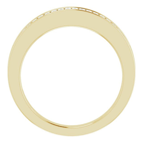 18K Gold Straight Baguette Natural Diamond Channel-Set Anniversary Band – 2.4x1.2 mm Stones - view 2