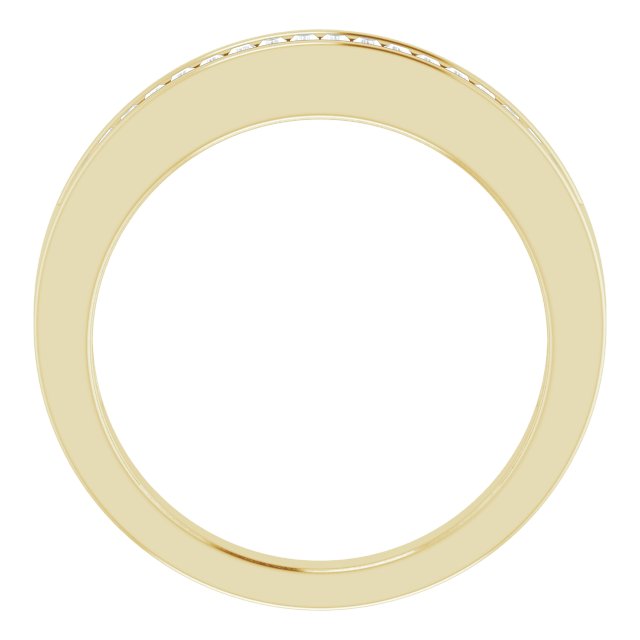 18K Gold Straight Baguette Natural Diamond Channel-Set Anniversary Band – 2.4x1.2 mm Stones - view 2