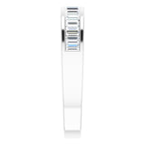 Platinum Straight Baguette Natural Diamond Channel-Set Anniversary Band – 2.4x1.2 mm Stones - view 4
