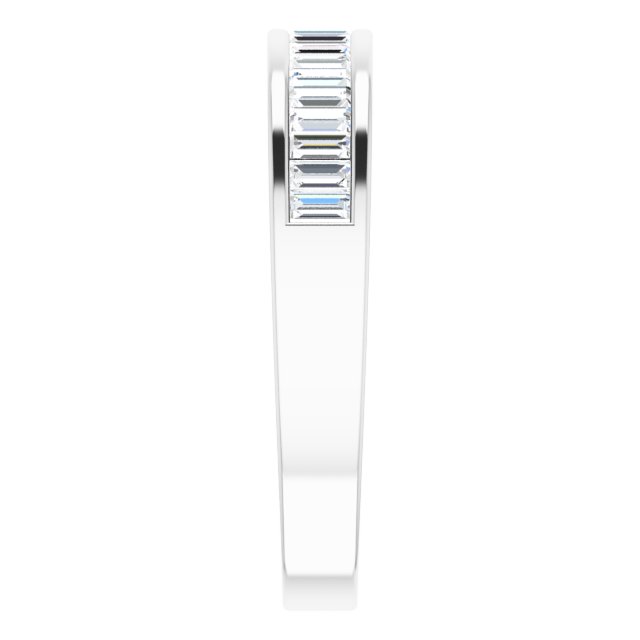 Platinum Straight Baguette Natural Diamond Channel-Set Anniversary Band – 2.4x1.2 mm Stones - view 4