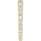 14K Gold Round Natural Diamond Woven-Design Graduated Eternity Band – nan Stones - Yellow Gold - view 4