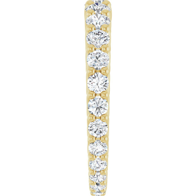 14K Gold Round Natural Diamond Woven-Design Graduated Eternity Band – nan Stones - Yellow Gold - view 4