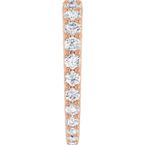14K Gold Round Natural Diamond Woven-Design Graduated Eternity Band – nan Stones - Rose Gold - view 4