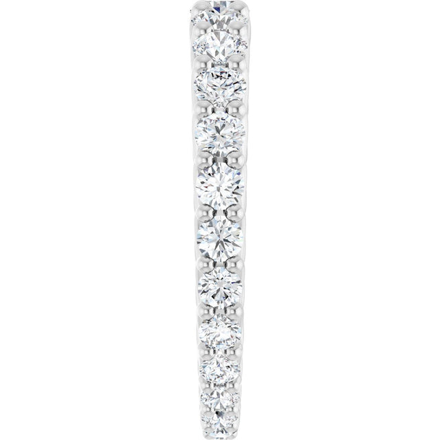 Platinum Round Natural Diamond Woven-Design Graduated Eternity Band – nan Stones - view 4
