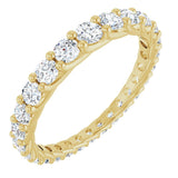 14K Gold Round Natural Diamond Woven-Design Graduated Eternity Band – nan Stones - Yellow Gold