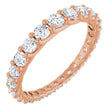 14K Gold Round Natural Diamond Woven-Design Graduated Eternity Band – nan Stones - Rose Gold