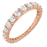 14K Gold Round Natural Diamond Woven-Design Graduated Eternity Band – nan Stones - Rose Gold