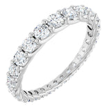Platinum Round Natural Diamond Woven-Design Graduated Eternity Band – nan Stones