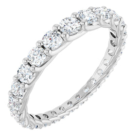 Platinum Round Natural Diamond Woven-Design Graduated Eternity Band – nan Stones