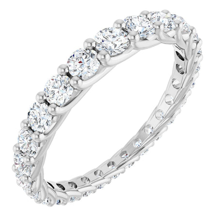 Platinum Round Natural Diamond Woven-Design Graduated Eternity Band – nan Stones