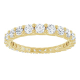 14K Gold Round Natural Diamond Woven-Design Graduated Eternity Band – nan Stones - Yellow Gold - view 3