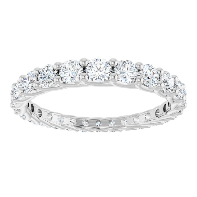 Platinum Round Natural Diamond Woven-Design Graduated Eternity Band – nan Stones - view 3