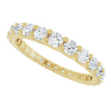 14K Gold Round Natural Diamond Woven-Design Graduated Eternity Band – nan Stones - Yellow Gold - view 5
