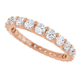 14K Gold Round Natural Diamond Woven-Design Graduated Eternity Band – nan Stones - Rose Gold - view 5