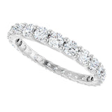 14K Gold Round Natural Diamond Woven-Design Graduated Eternity Band – nan Stones - White Gold - view 5