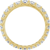 14K Gold Round Natural Diamond Woven-Design Graduated Eternity Band – nan Stones - Yellow Gold - view 2