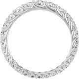 Platinum Round Natural Diamond Woven-Design Graduated Eternity Band – nan Stones - view 2