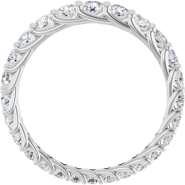 Platinum Round Natural Diamond Woven-Design Graduated Eternity Band – nan Stones - view 2