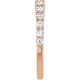 14K Gold Round Lab-Grown Diamond Graduated Woven-Design Anniversary Band – 3/4 CTW - Rose Gold - view 4