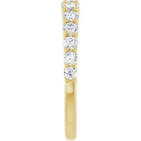14K Gold Round Natural Diamond Graduated Woven-Design Anniversary Band – 3/4 CTW - Yellow Gold - view 4
