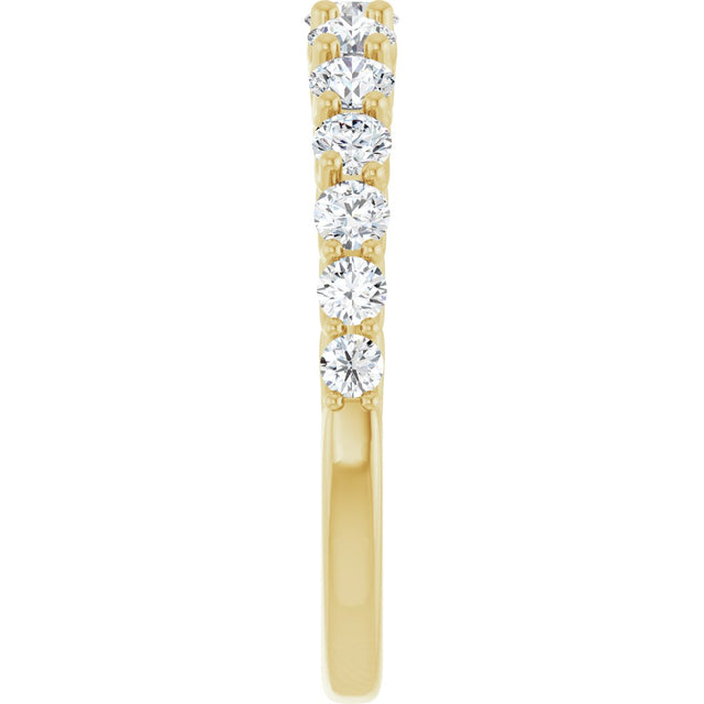 14K Gold Round Lab-Grown Diamond Graduated Woven-Design Anniversary Band – 3/4 CTW - Yellow Gold - view 4