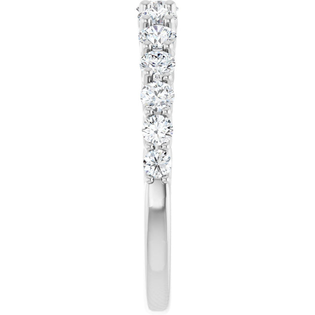 Platinum Round Lab-Grown Diamond Graduated Woven-Design Anniversary Band – 3/4 CTW - view 4