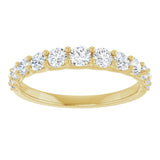 14K Gold Round Lab-Grown Diamond Graduated Woven-Design Anniversary Band – 3/4 CTW - Yellow Gold - view 3