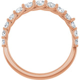 14K Gold Round Natural Diamond Graduated Woven-Design Anniversary Band – 3/4 CTW - Rose Gold - view 2
