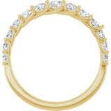 14K Gold Round Lab-Grown Diamond Graduated Woven-Design Anniversary Band – 3/4 CTW - Yellow Gold - view 2