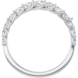 Platinum Round Lab-Grown Diamond Graduated Woven-Design Anniversary Band – 3/4 CTW - view 2