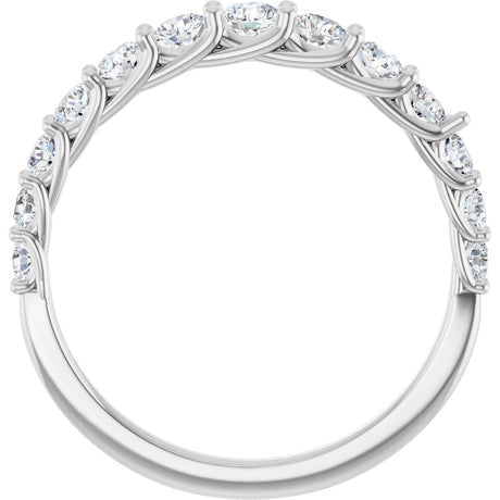 Platinum Round Lab-Grown Diamond Graduated Woven-Design Anniversary Band – 3/4 CTW - view 2