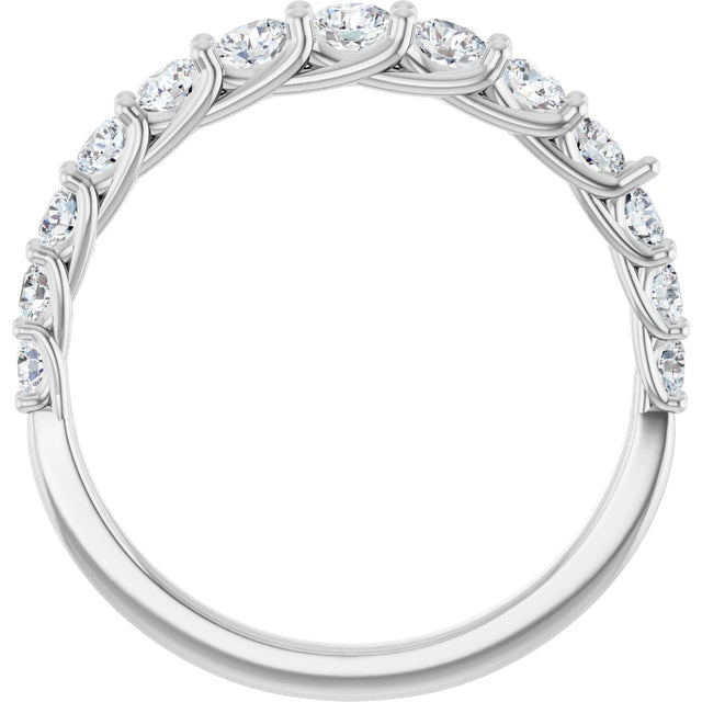 Platinum Round Lab-Grown Diamond Graduated Woven-Design Anniversary Band – 3/4 CTW - view 2