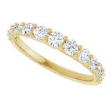 14K Gold Round Lab-Grown Diamond Graduated Woven-Design Anniversary Band – 3/4 CTW - Yellow Gold - view 5