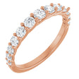 14K Gold Round Natural Diamond Graduated Woven-Design Anniversary Band – 3/4 CTW - Rose Gold