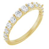 14K Gold Round Natural Diamond Graduated Woven-Design Anniversary Band – 3/4 CTW - Yellow Gold