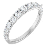 14K Gold Round Lab-Grown Diamond Graduated Woven-Design Anniversary Band – 3/4 CTW - White Gold