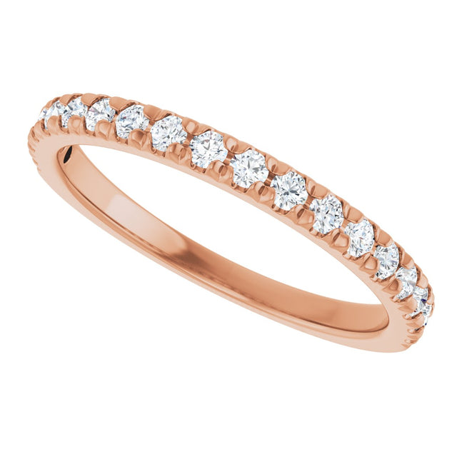 10K Gold Round Lab-Grown Diamond French-Set Anniversary Band – 1/8–1/3 CTW - Rose Gold - view 5