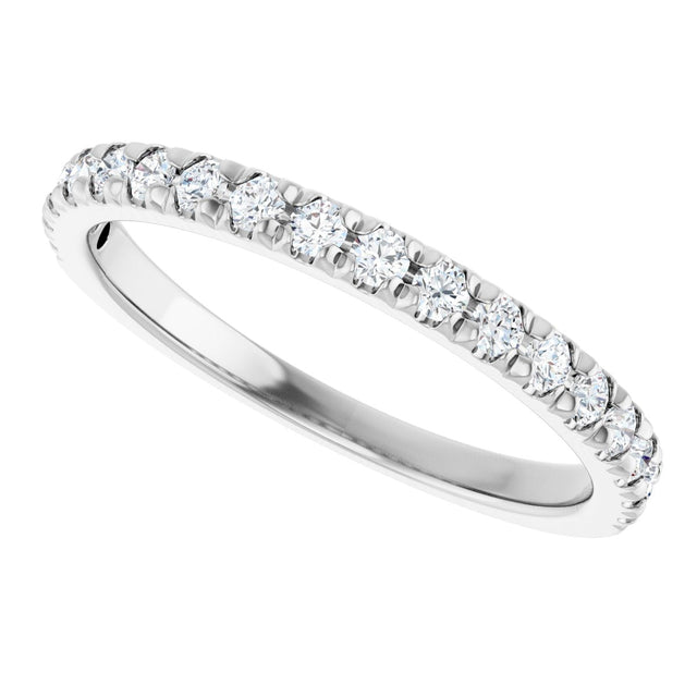 10K Gold Round Lab-Grown Diamond French-Set Anniversary Band – 1/8–1/3 CTW - White Gold - view 5