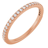 10K Gold Round Lab-Grown Diamond French-Set Anniversary Band – 1/8–1/3 CTW - Rose Gold