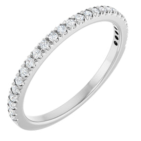 Platinum Round Lab-Grown Diamond French-Set Anniversary Band – 1.2 mm Stones