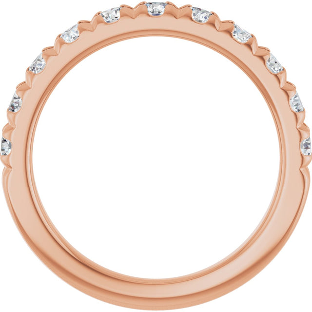 10K Gold Round Lab-Grown Diamond French-Set Anniversary Band – 1/2–1 1/5 CTW - Rose Gold - view 2