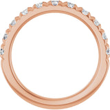 10K Gold Round Natural Diamond French-Set Anniversary Band – 3/8–1 1/5 CTW - Rose Gold - view 2