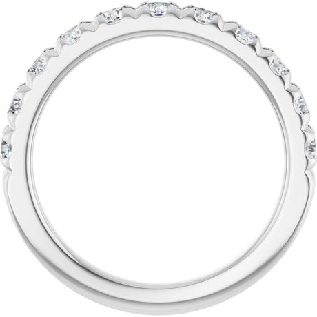 Platinum Round Natural Diamond French-Set Anniversary Band – 2.8 mm Stones - view 2
