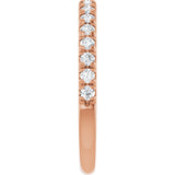 14K Gold Round Lab-Grown Diamond French-Set Anniversary Band – 1/8–1/3 CTW - Rose Gold - view 4