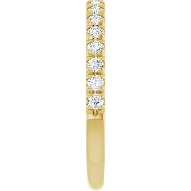 10K Gold Round Natural Diamond French-Set Anniversary Band – 1/8–1/3 CTW - Yellow Gold - view 4