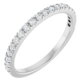 Platinum Round Lab-Grown Diamond French-Set Anniversary Band – 1.5 mm Stones