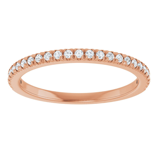 10K Gold Round Lab-Grown Diamond French-Set Anniversary Band – 1/8–1/3 CTW - Rose Gold - view 3